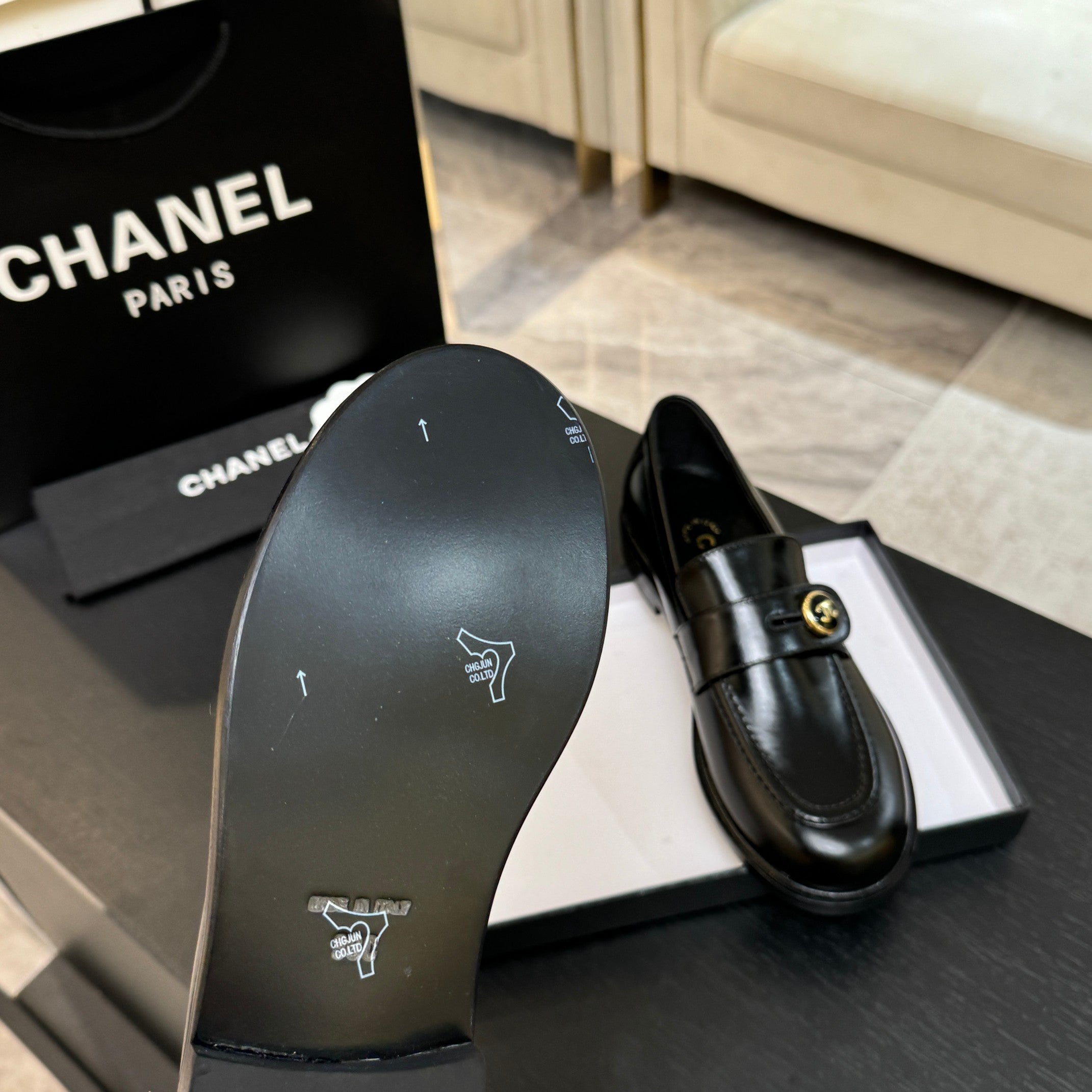 CNL Crystal Buckle Loafers