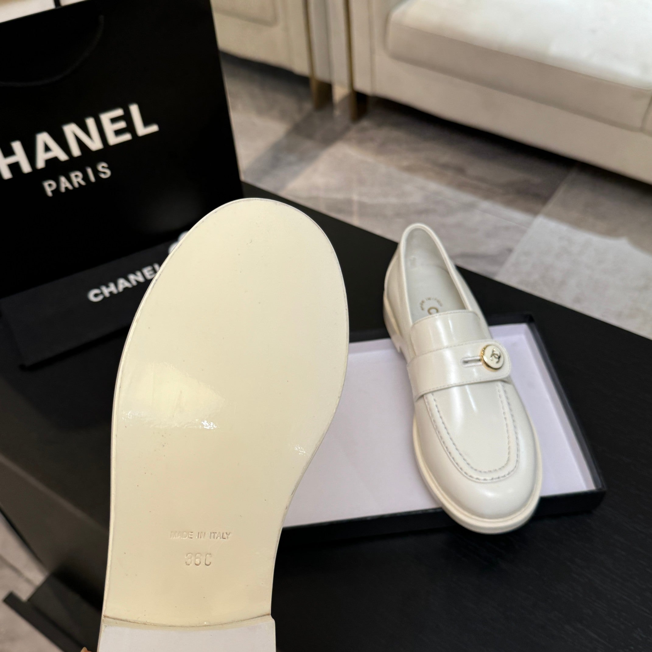 CNL Crystal Buckle Loafers