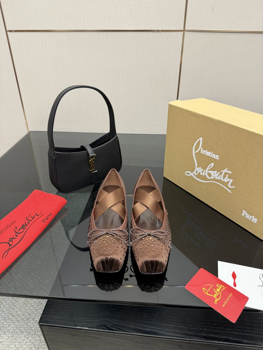 CL25WF – Rhinestone Bow Flat Ballerina
