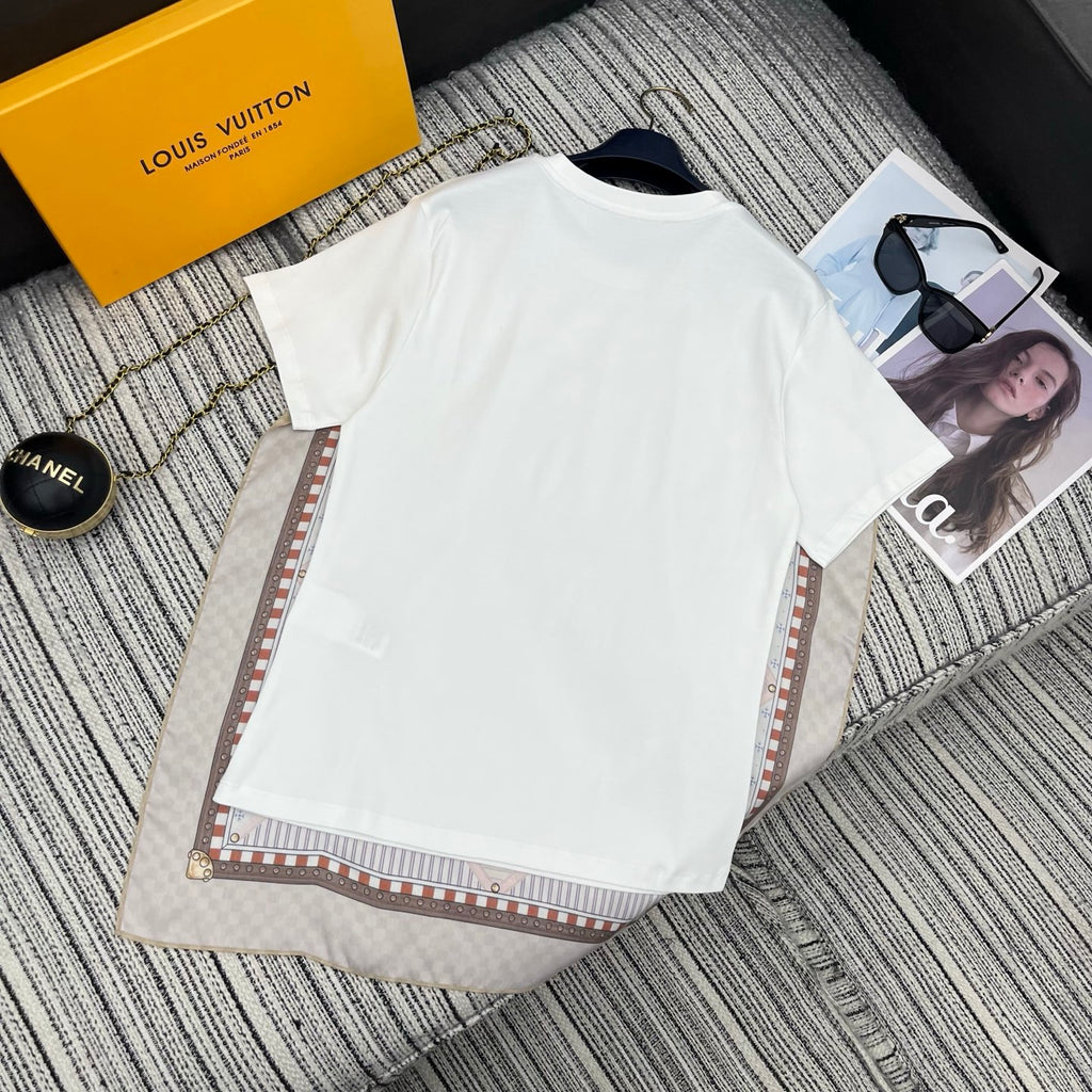 Monogram Print Cotton T-Shirt