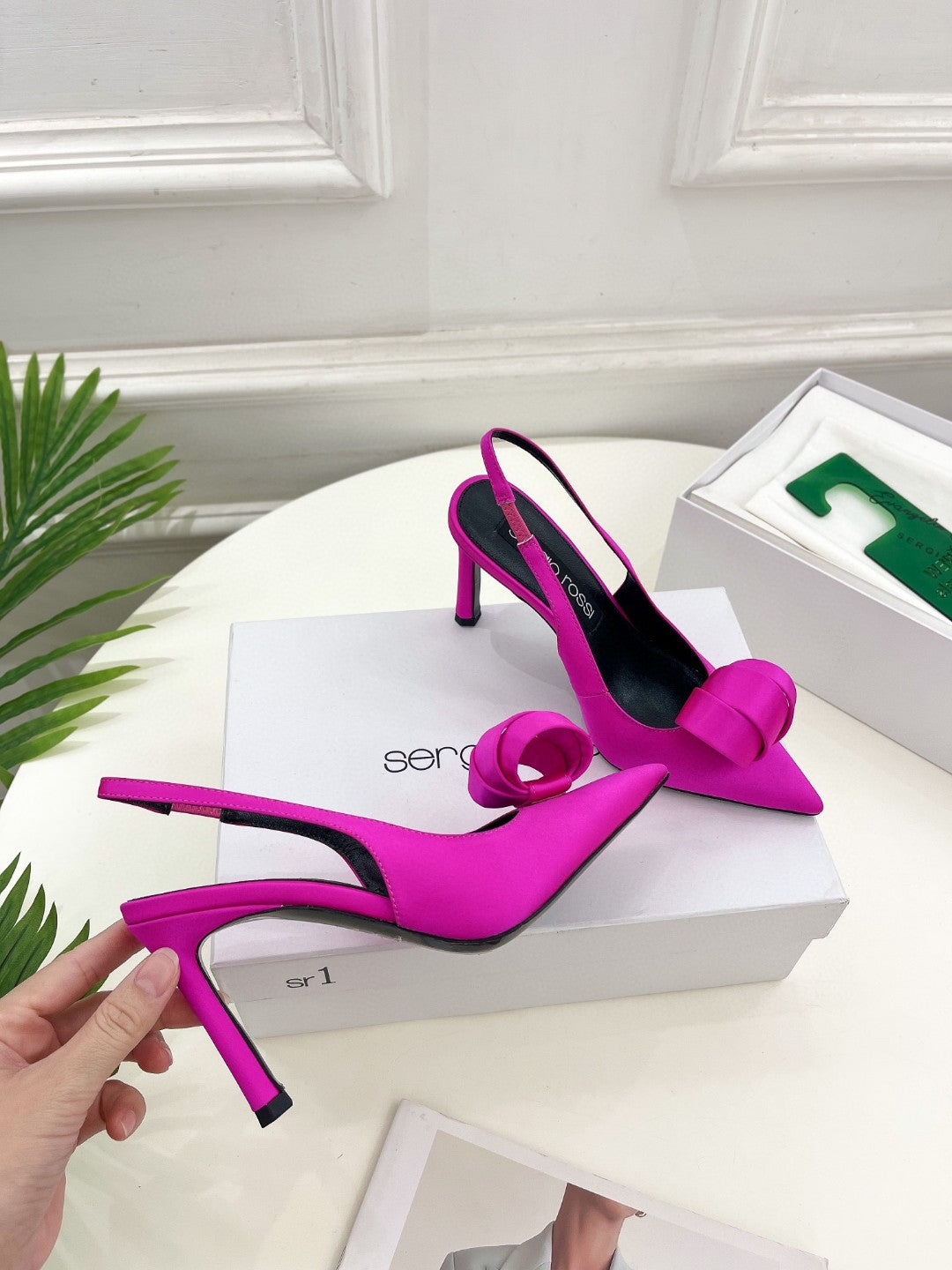 SR Rolled-Flower Toe High-Heeled Silk Sandals