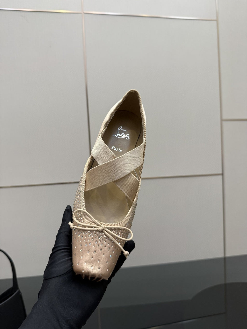 CL25WF – Rhinestone Bow Flat Ballerina