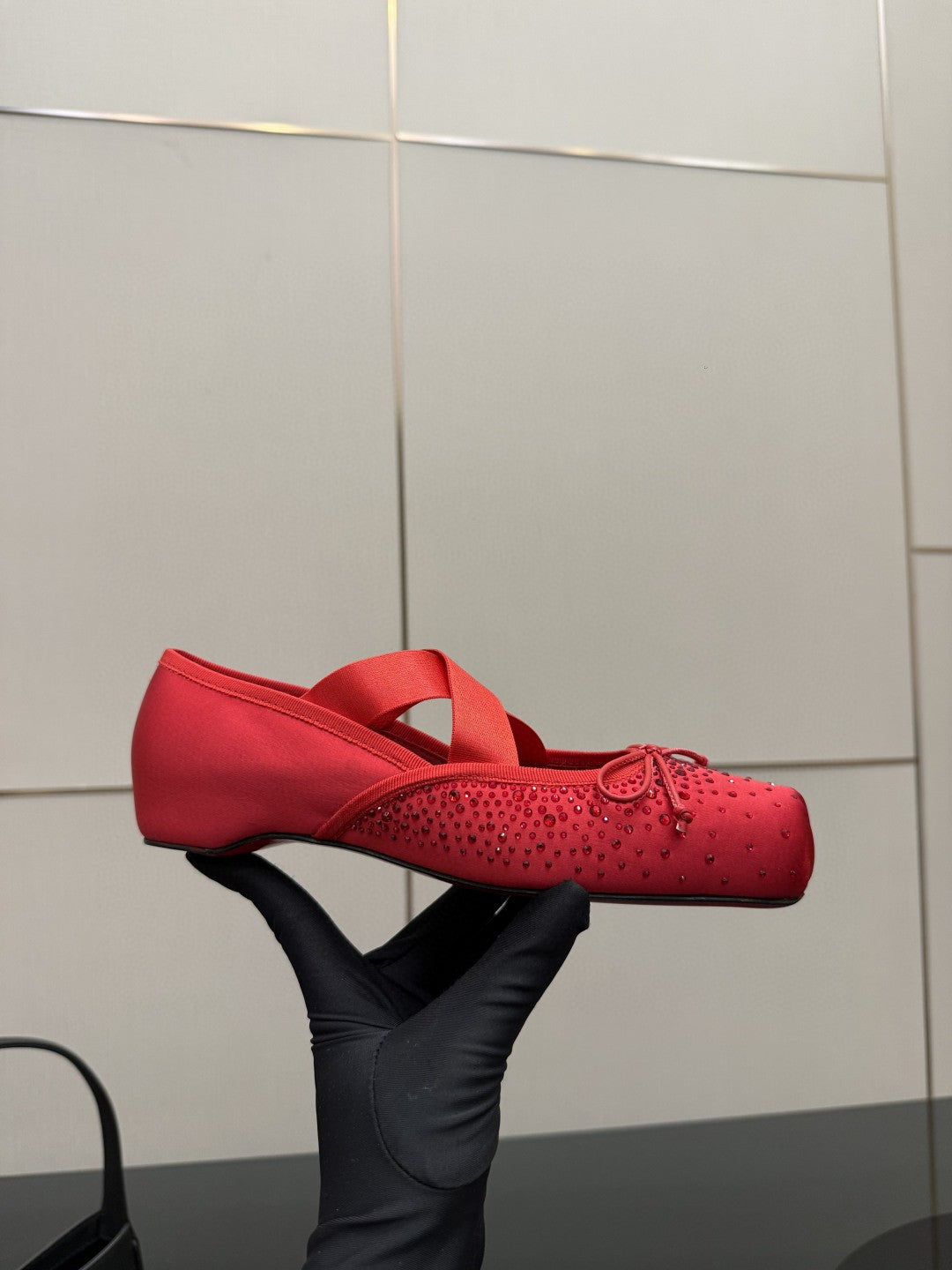 CL25WF – Rhinestone Bow Flat Ballerina