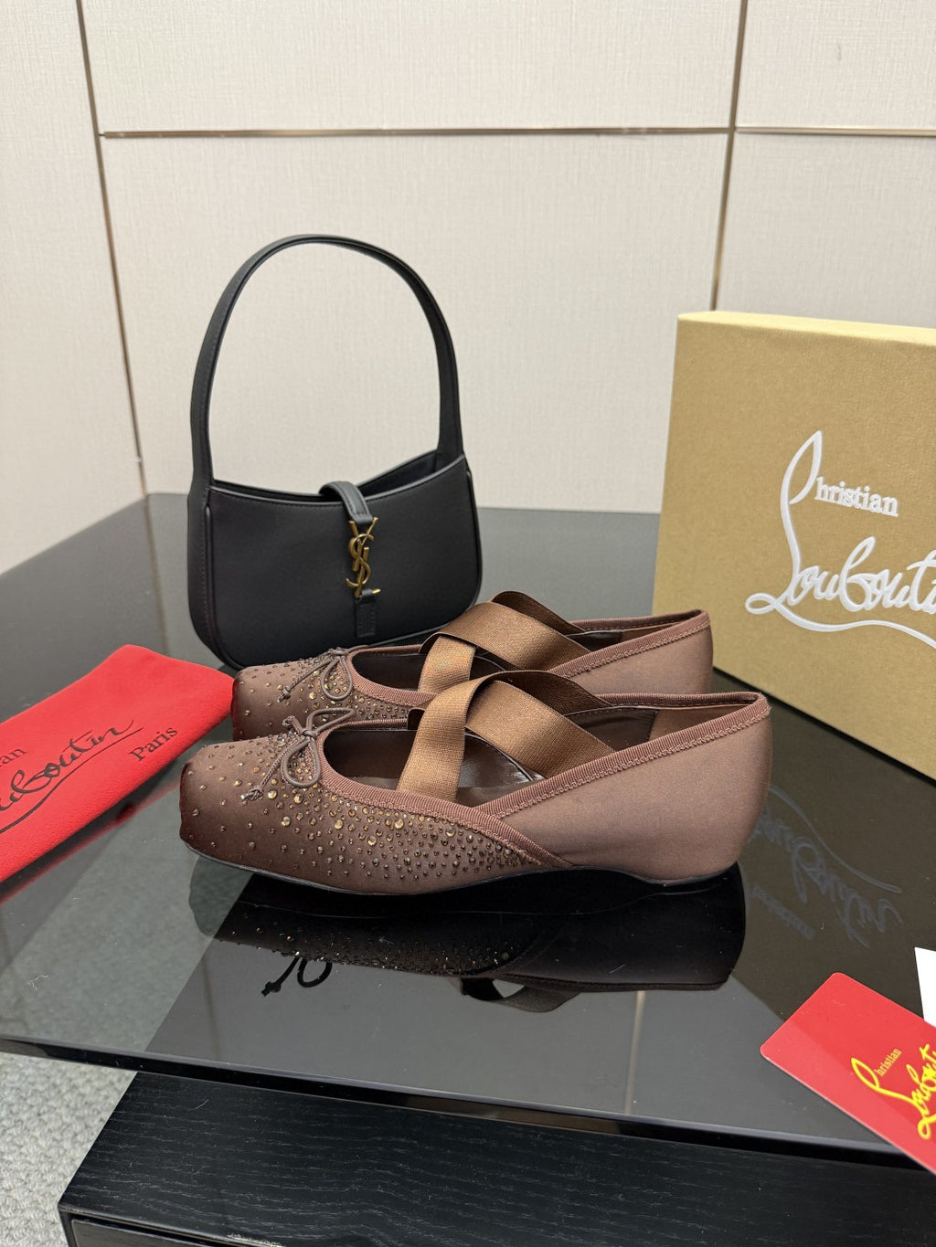 CL25WF – Rhinestone Bow Flat Ballerina