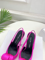 SR Rolled-Flower Toe High-Heeled Silk Sandals