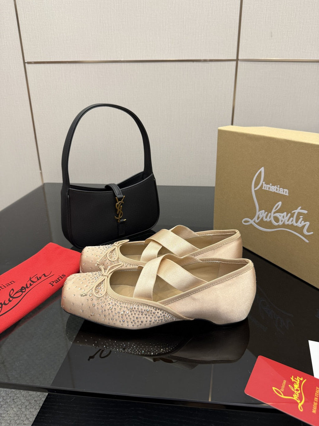 CL25WF – Rhinestone Bow Flat Ballerina