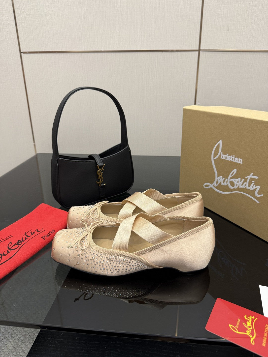 CL25WF – Rhinestone Bow Flat Ballerina
