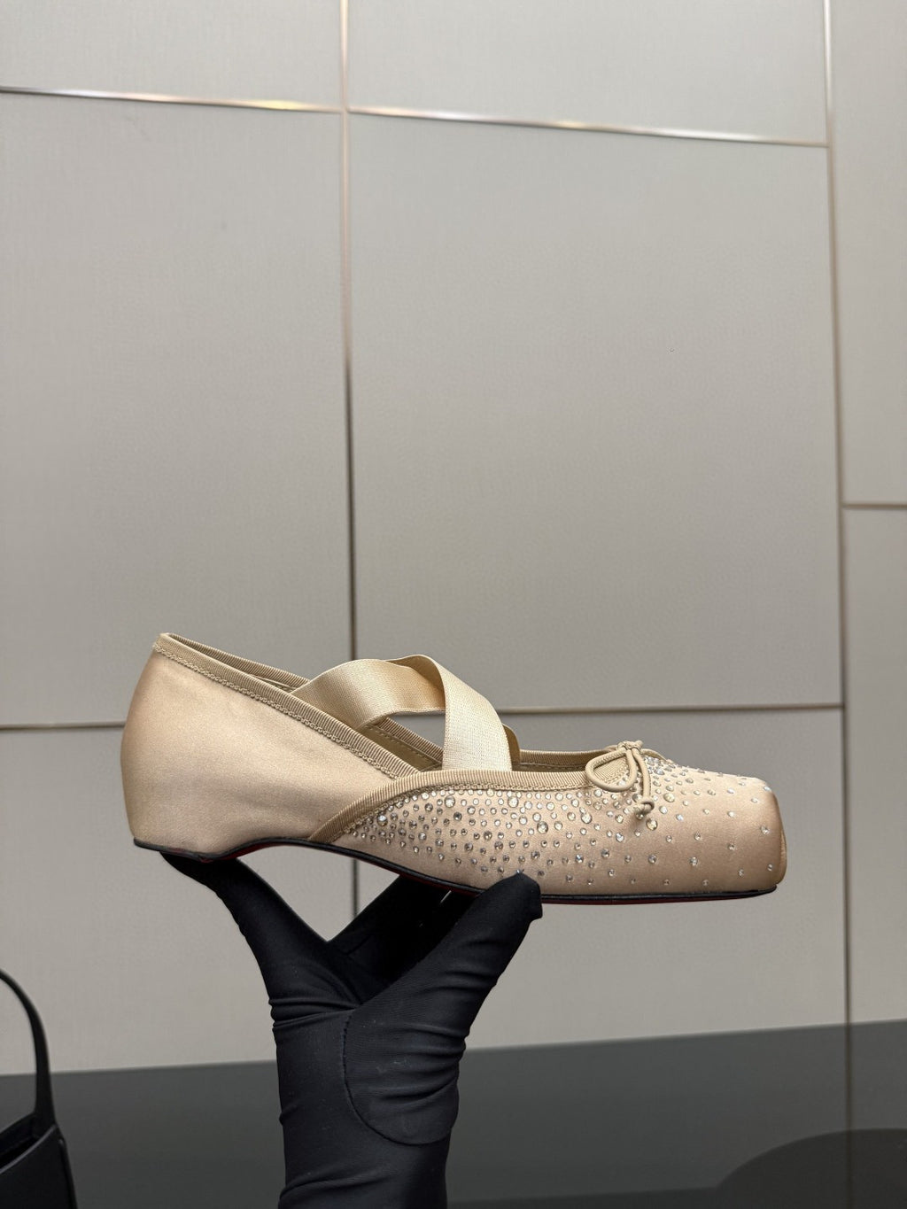 CL25WF – Rhinestone Bow Flat Ballerina