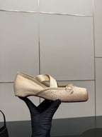 CL25WF – Rhinestone Bow Flat Ballerina