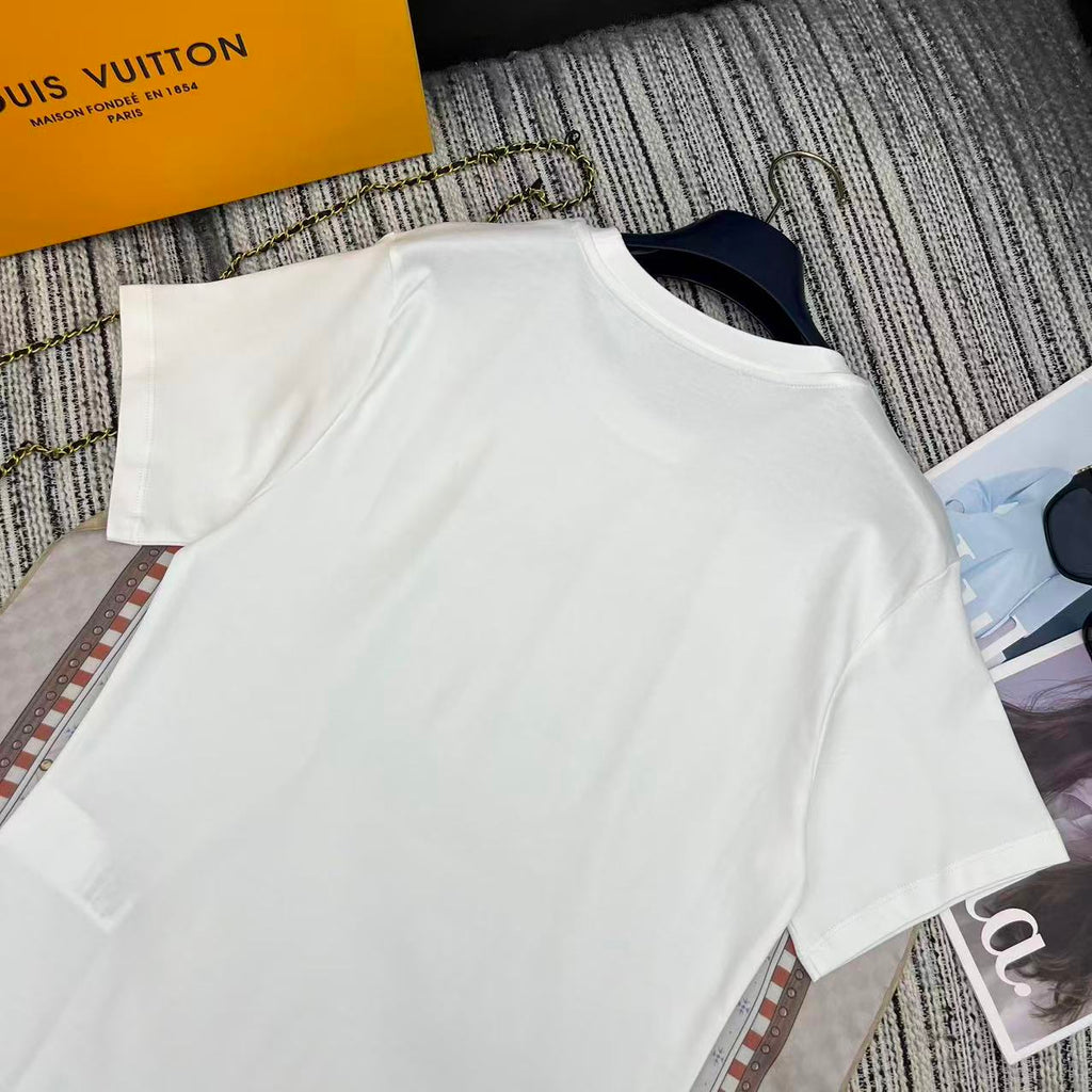 Monogram Print Cotton T-Shirt