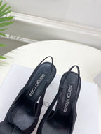 SR Rolled-Flower Toe High-Heeled Silk Sandals