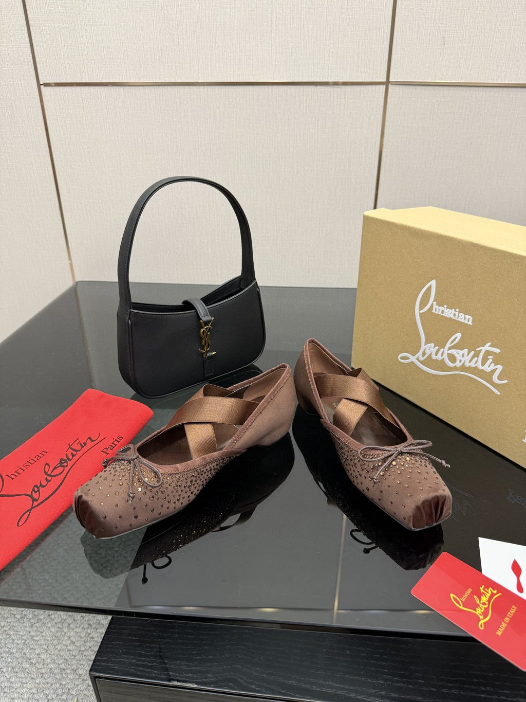 CL25WF – Rhinestone Bow Flat Ballerina