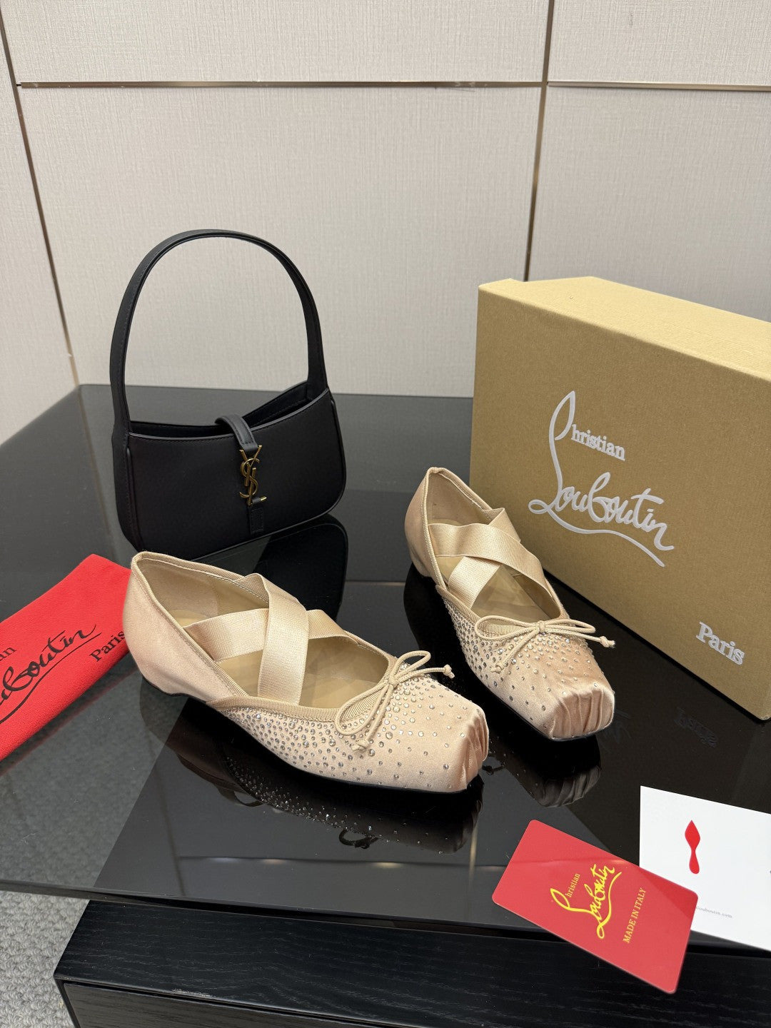 CL25WF – Rhinestone Bow Flat Ballerina