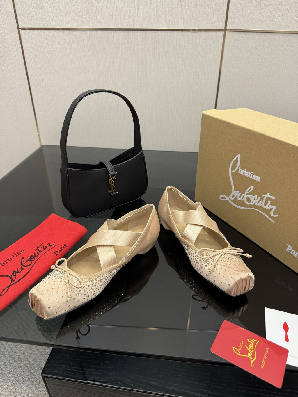 CL25WF – Rhinestone Bow Flat Ballerina