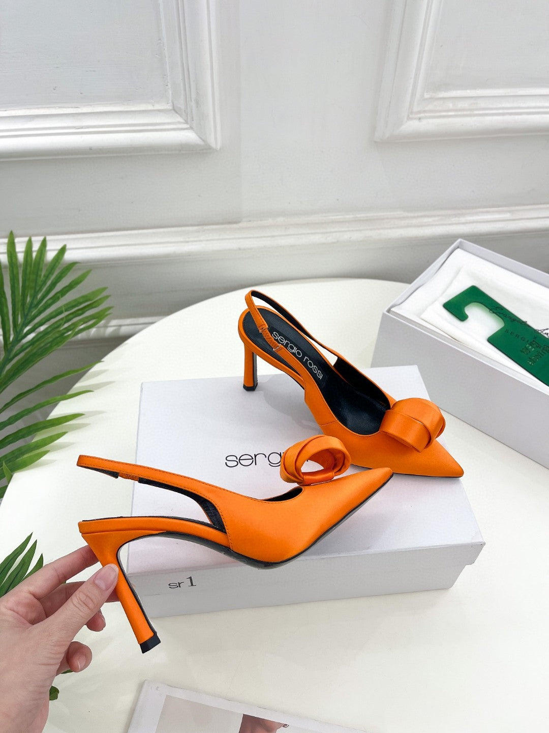 SR Rolled-Flower Toe High-Heeled Silk Sandals