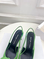 SR Rolled-Flower Toe High-Heeled Silk Sandals